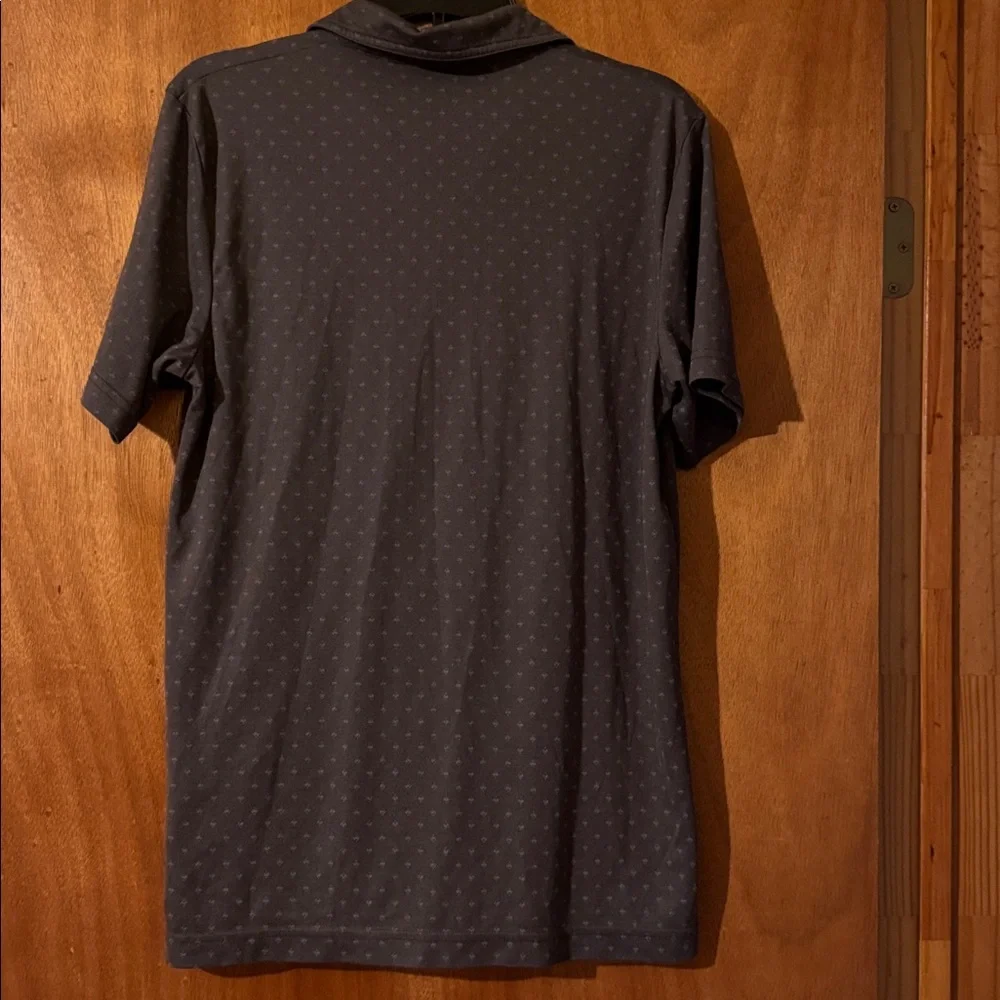 TravisMathew Men's Charcoal Polo with Subtle Dot Print 57% Pima cotton (mlb)